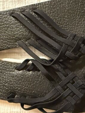 Sanuk Women's Black Strappy Slide Sandals